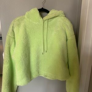 Neon green fuzzy sweatshirt
